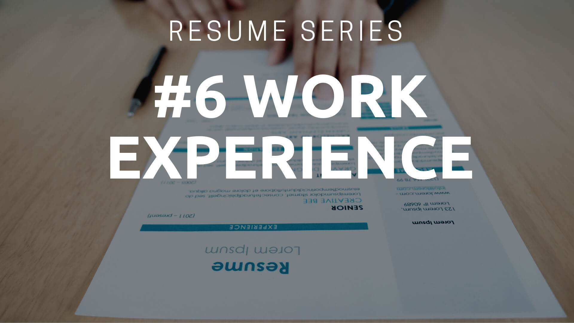 Resume Work Experience